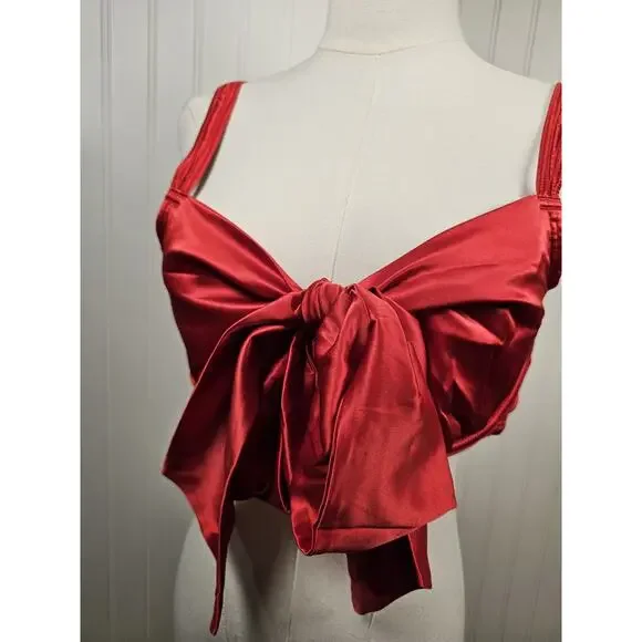 Adore Me Red Satin Gynger Lined Bra Women's Size 1X - Picture 6 of 9